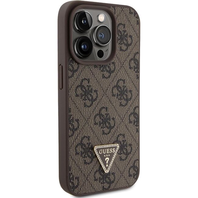 Husa premium  iPhone 15 Pro pentru Guess Elegance Series - Maro inchis