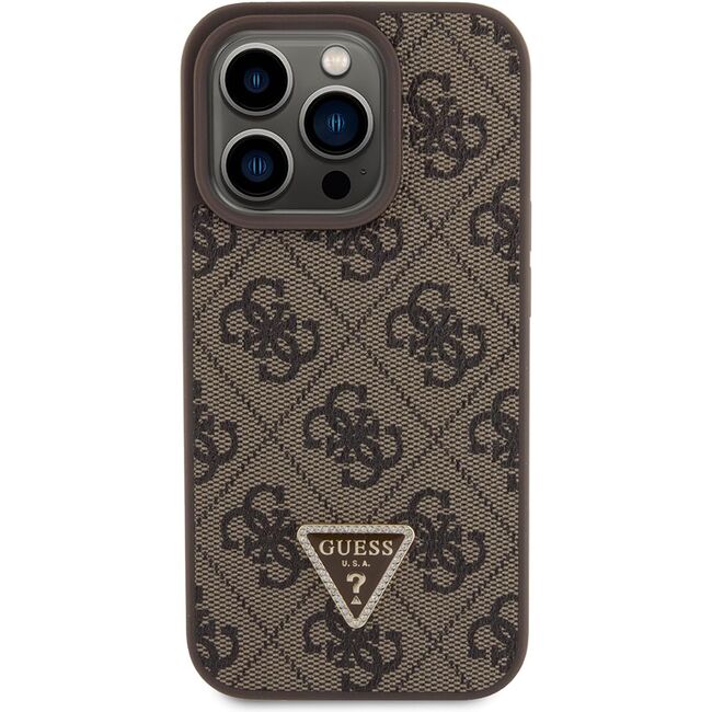 Husa premium  iPhone 15 Pro pentru Guess Elegance Series - Maro inchis