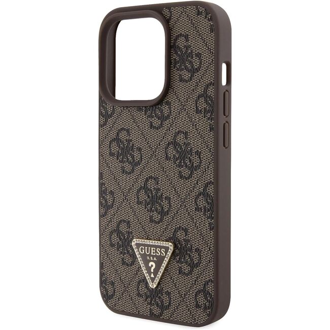 Husa premium  iPhone 15 Pro pentru Guess Elegance Series - Maro inchis