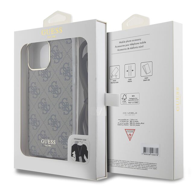 Husa premium  iPhone 15 Pro pentru Guess Elegance Series - Maro