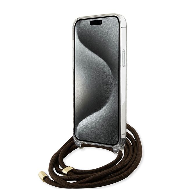 Husa premium  iPhone 15 Pro pentru Guess Elegance Series - Maro