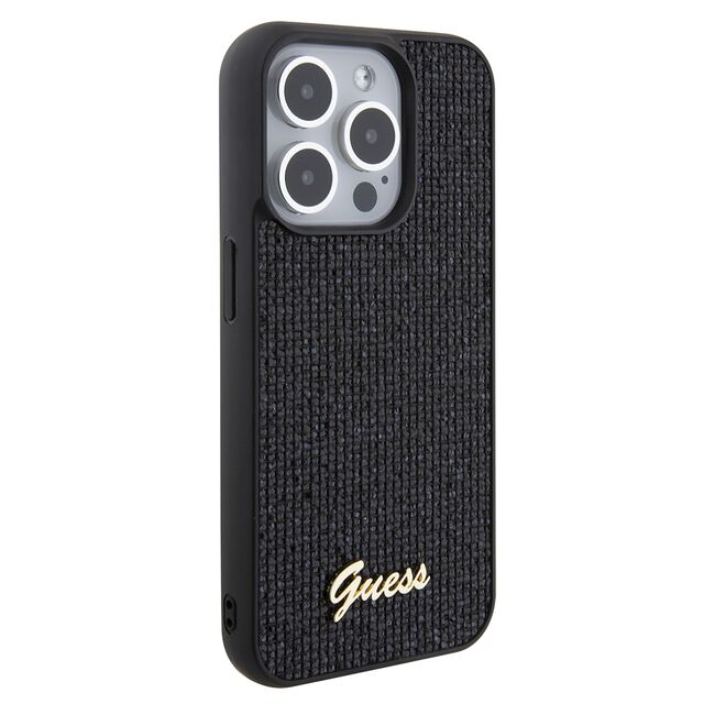 Husa premium  iPhone 15 Pro pentru Guess Elegance Series - Negru