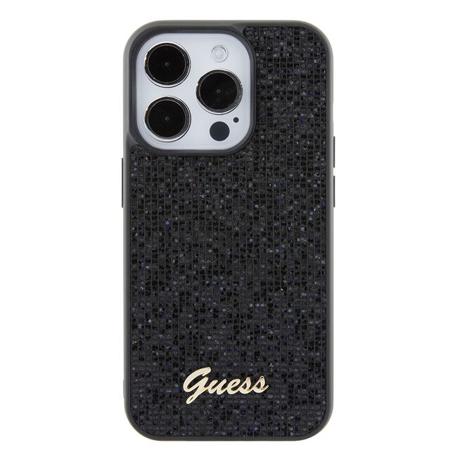 Husa premium  iPhone 15 Pro pentru Guess Elegance Series - Negru