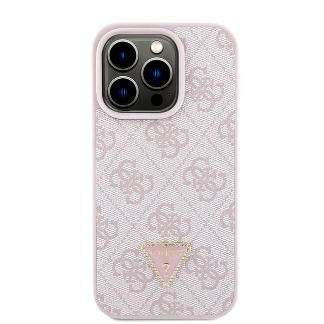 Husa premium  iPhone 15 Pro pentru Guess Elegance Series - Roz neon