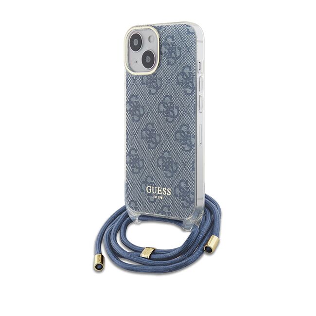 Husa premium  iPhone 15 pentru Guess Elegance Series - Albastru deschis