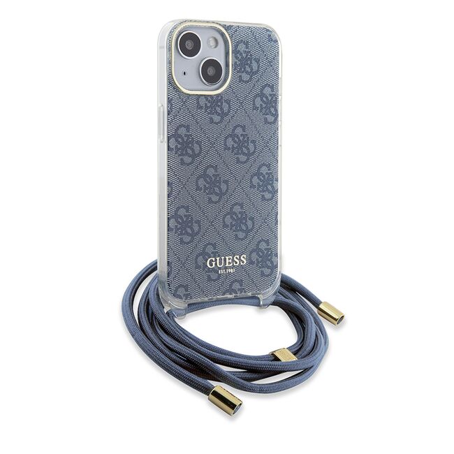 Husa premium  iPhone 15 pentru Guess Elegance Series - Albastru deschis