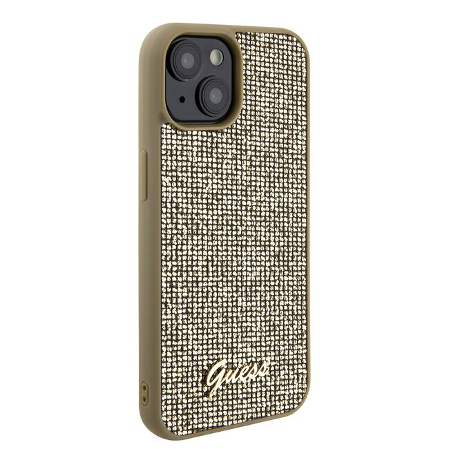 Husa premium  iPhone 15 pentru Guess Elegance Series - Auriu