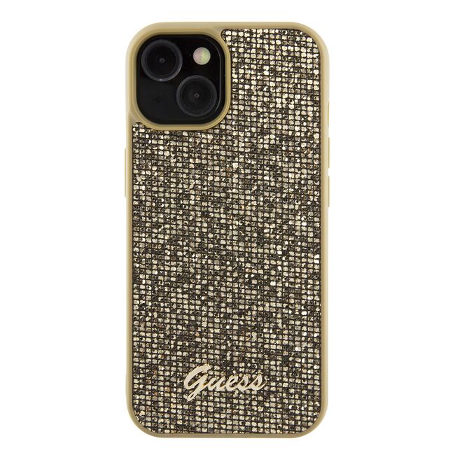 Husa premium  iPhone 15 pentru Guess Elegance Series - Auriu