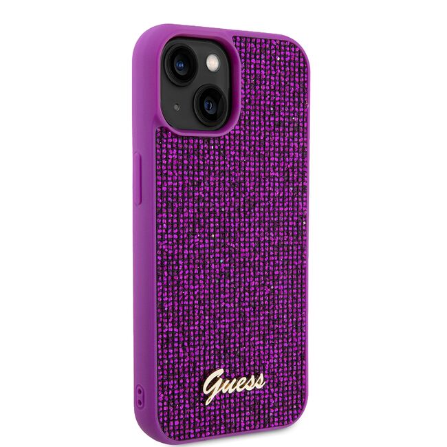 Husa premium  iPhone 15 pentru Guess Elegance Series - Fucsia