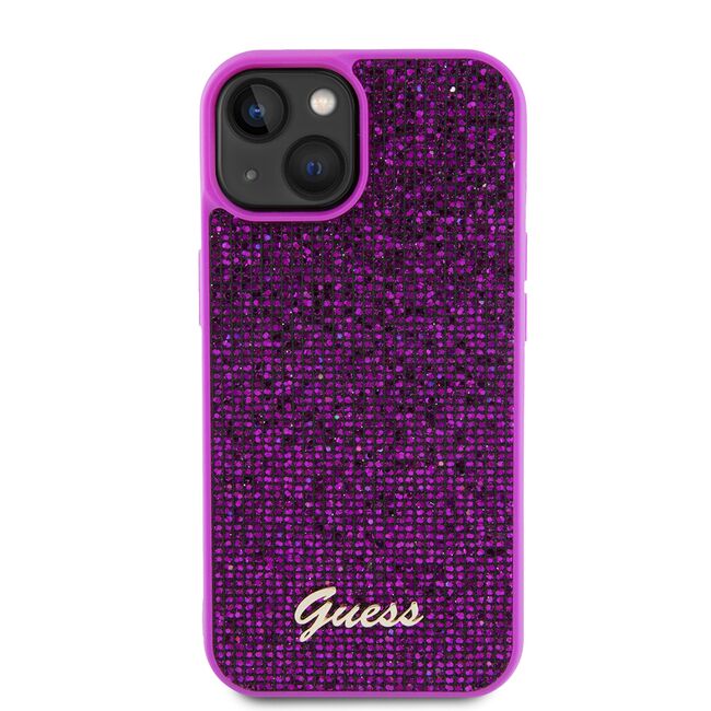 Husa premium  iPhone 15 pentru Guess Elegance Series - Fucsia