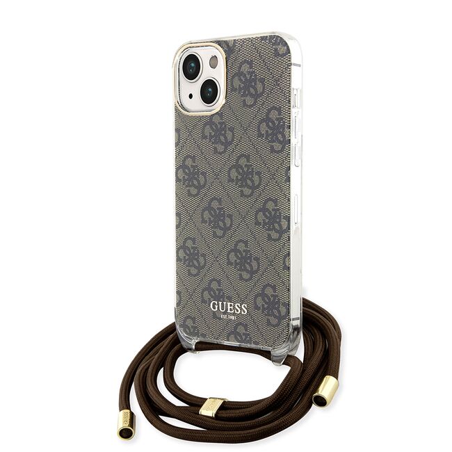 Husa premium  iPhone 15 pentru Guess Elegance Series - Gri deschis