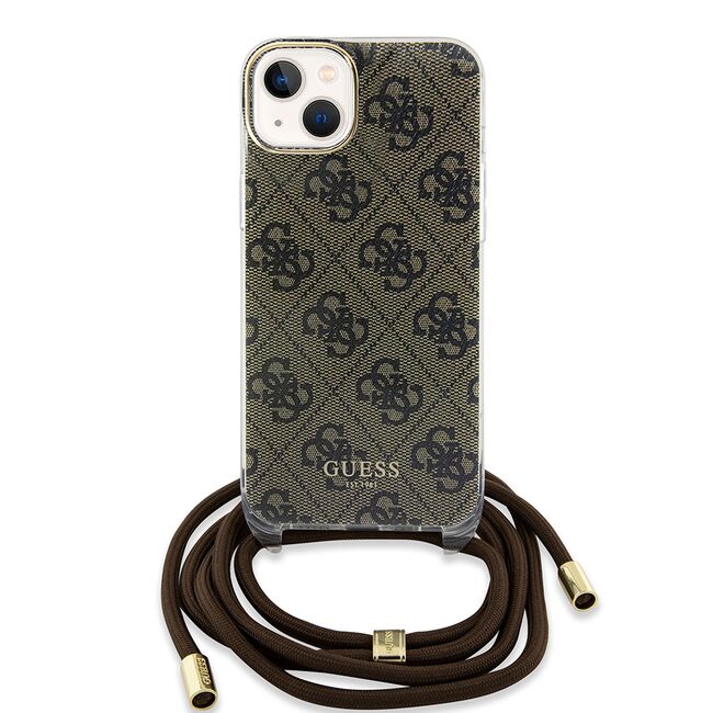 Husa premium  iPhone 15 pentru Guess Elegance Series - Gri deschis