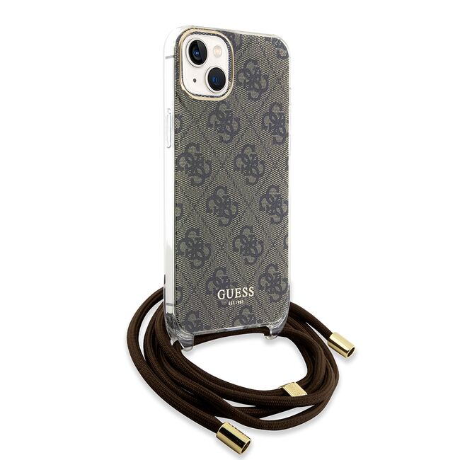Husa premium  iPhone 15 pentru Guess Elegance Series - Gri deschis