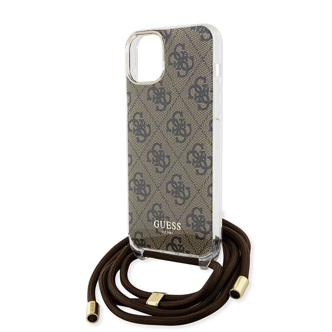 Husa premium  iPhone 15 pentru Guess Elegance Series - Gri deschis