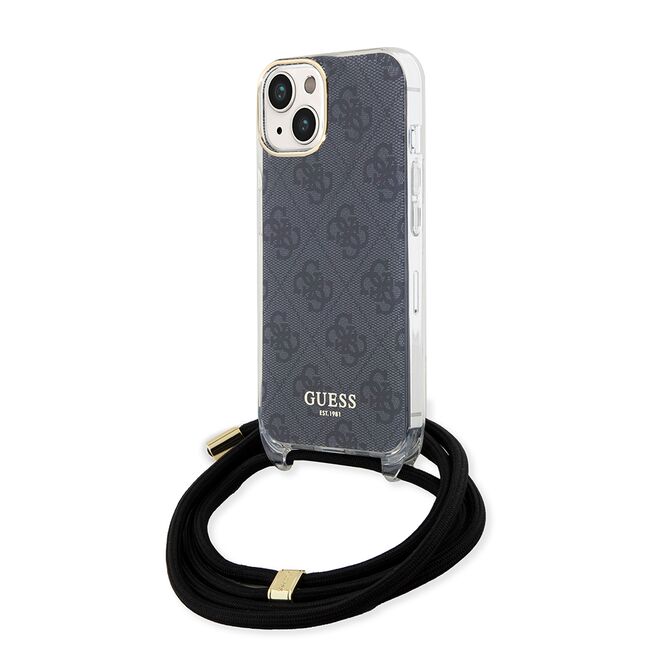 Husa premium  iPhone 15 pentru Guess Elegance Series - Gri inchis