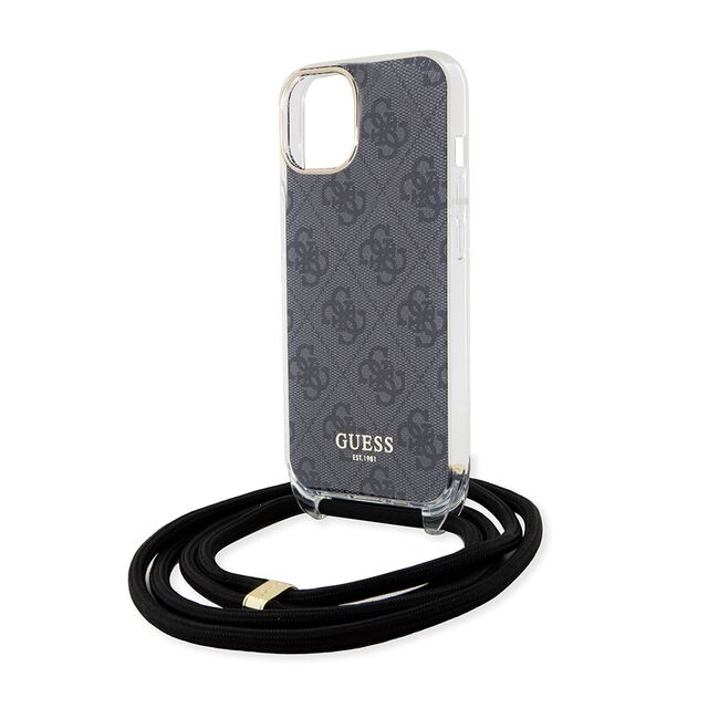 Husa premium  iPhone 15 pentru Guess Elegance Series - Gri inchis