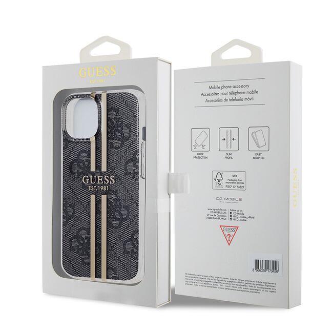 Husa premium  iPhone 15 pentru Guess Elegance Series - Gri inchis