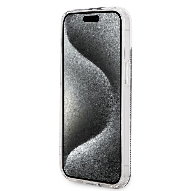 Husa premium  iPhone 15 pentru Guess Elegance Series - Gri inchis