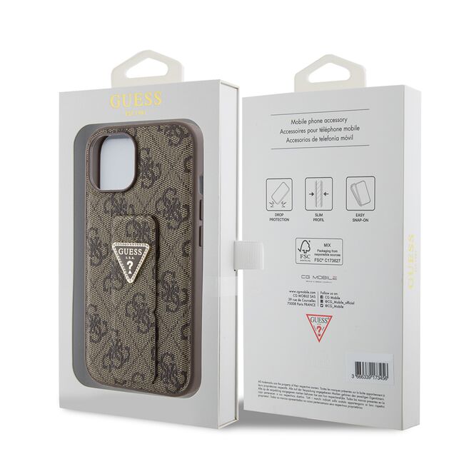 Husa premium  iPhone 15 pentru Guess Elegance Series - Maro inchis