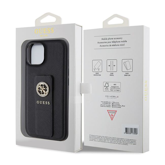 Husa premium  iPhone 15 pentru Guess Elegance Series - Negru electric