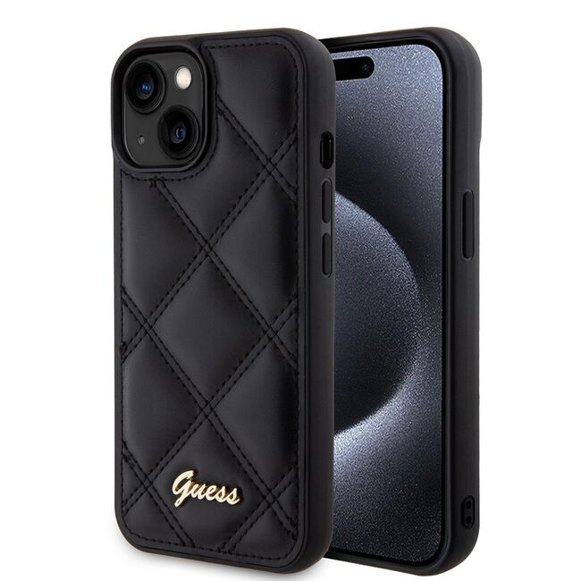 Husa premium  iPhone 15 pentru Guess Elegance Series - Negru