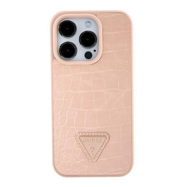 Husa premium  iPhone 15 pentru Guess Elegance Series - Roz deschis