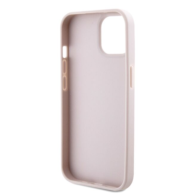 Husa premium  iPhone 15 pentru Guess Elegance Series - Roz pal