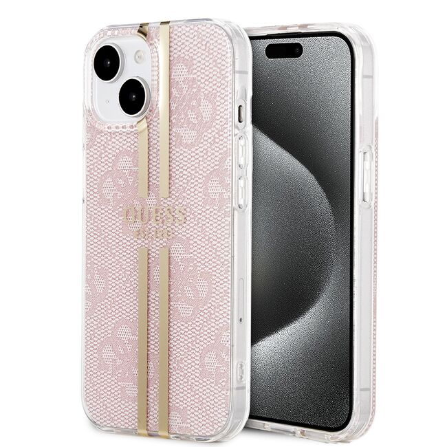 Husa premium  iPhone 15 pentru Guess Elegance Series - Roz