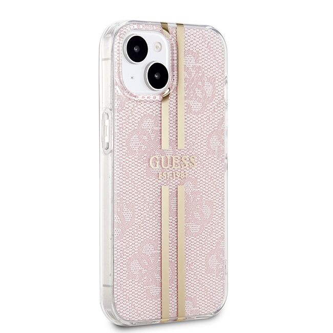Husa premium  iPhone 15 pentru Guess Elegance Series - Roz