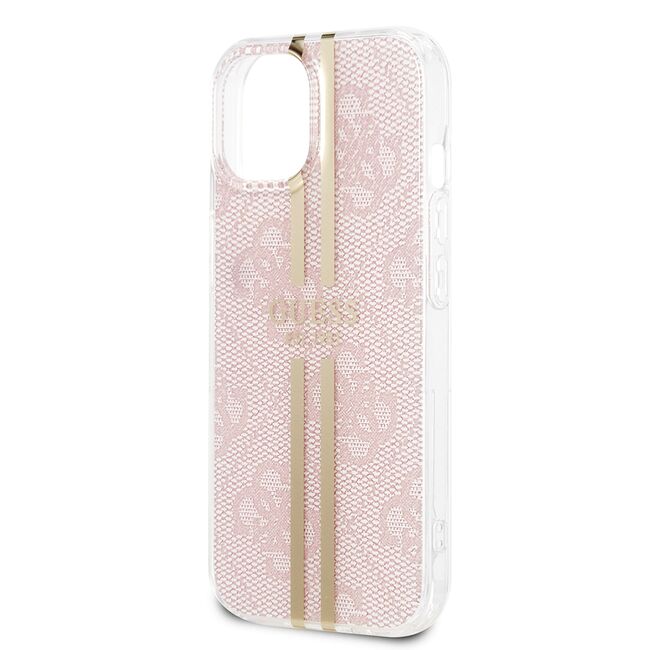 Husa premium  iPhone 15 pentru Guess Elegance Series - Roz