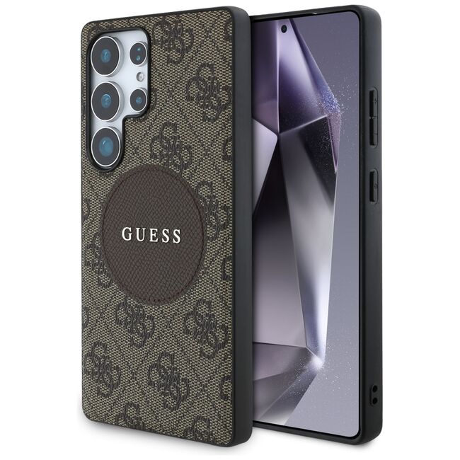 Husa premium pentru  Samsung Galaxy S25 Ultra compatibila MagSafe Guess Luxury Series - Maro
