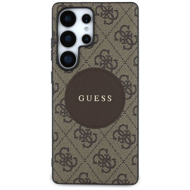 Husa premium pentru  Samsung Galaxy S25 Ultra compatibila MagSafe Guess Luxury Series - Maro