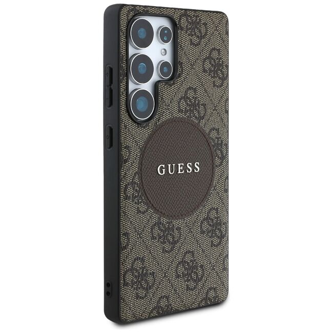 Husa premium pentru  Samsung Galaxy S25 Ultra compatibila MagSafe Guess Luxury Series - Maro