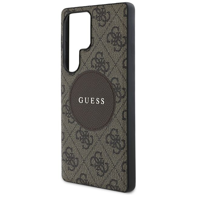 Husa premium pentru  Samsung Galaxy S25 Ultra compatibila MagSafe Guess Luxury Series - Maro