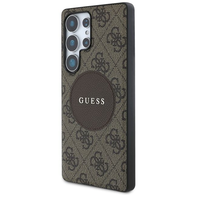 Husa premium pentru  Samsung Galaxy S25 Ultra compatibila MagSafe Guess Luxury Series - Maro