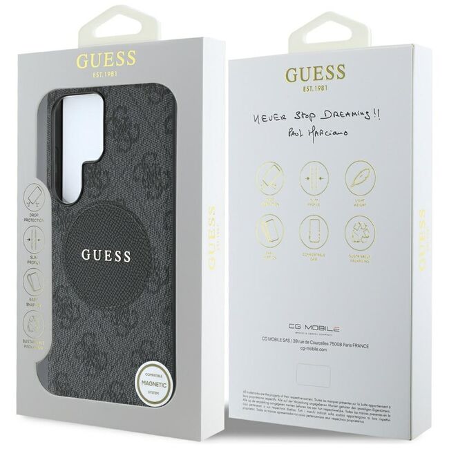 Husa premium pentru  Samsung Galaxy S25 Ultra compatibila MagSafe Guess Luxury Series - Negru denim