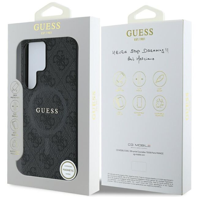 Husa premium pentru  Samsung Galaxy S25 Ultra compatibila MagSafe Guess Luxury Series - Negru