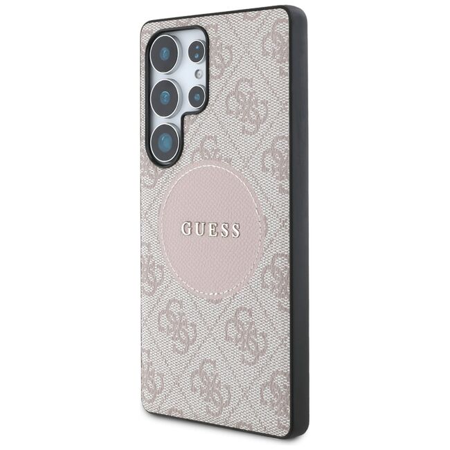 Husa premium pentru  Samsung Galaxy S25 Ultra compatibila MagSafe Guess Luxury Series - Roz