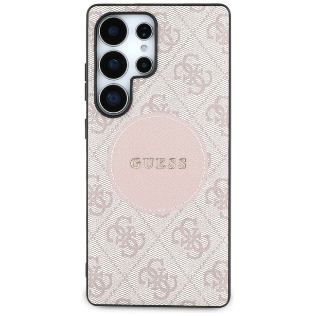 Husa premium pentru  Samsung Galaxy S25 Ultra compatibila MagSafe Guess Luxury Series - Roz