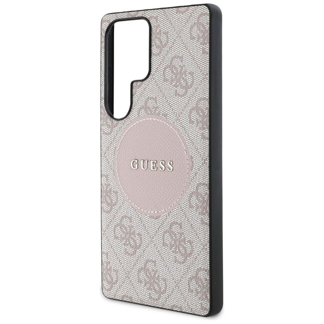 Husa premium pentru  Samsung Galaxy S25 Ultra compatibila MagSafe Guess Luxury Series - Roz
