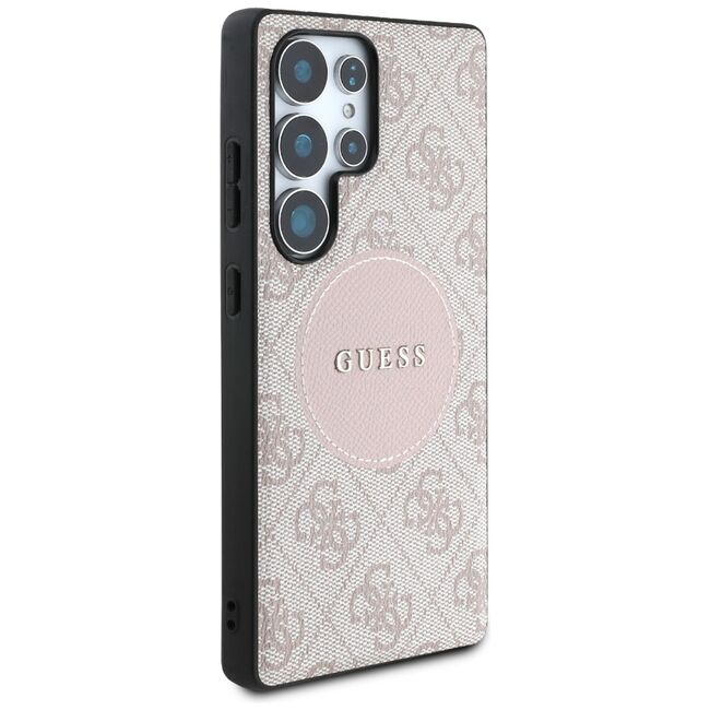 Husa premium pentru  Samsung Galaxy S25 Ultra compatibila MagSafe Guess Luxury Series - Roz