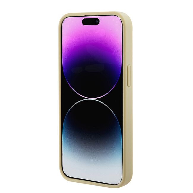 Husa premium pentru  iPhone 15 Plus compatibila MagSafe Guess Luxury Series - Auriu