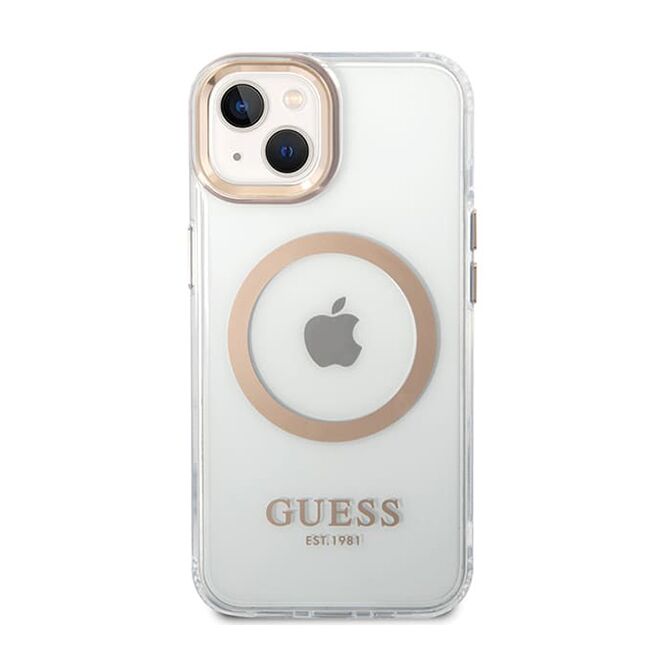 Husa premium pentru  iPhone 15 Plus compatibila MagSafe Guess Luxury Series - Ice