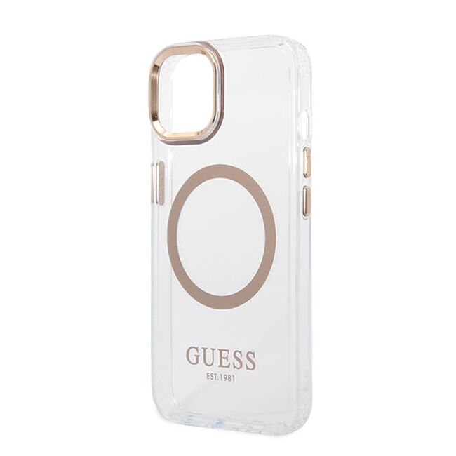 Husa premium pentru  iPhone 15 Plus compatibila MagSafe Guess Luxury Series - Ice