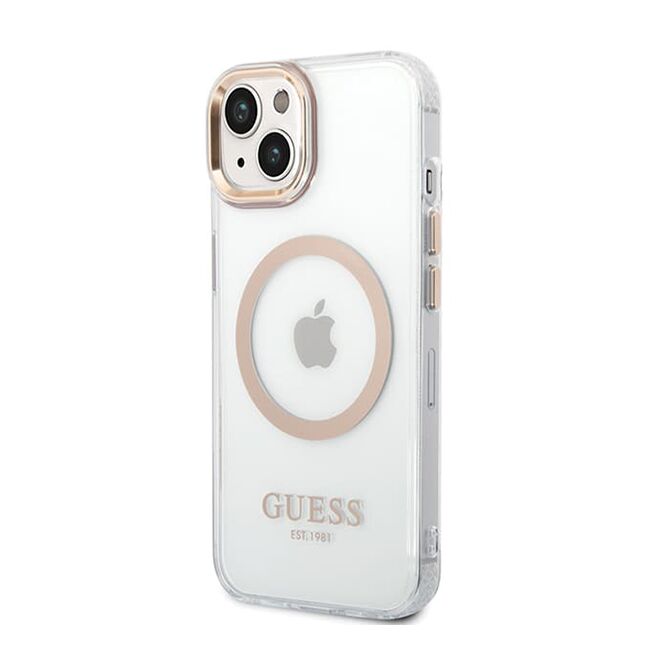 Husa premium pentru  iPhone 15 Plus compatibila MagSafe Guess Luxury Series - Ice