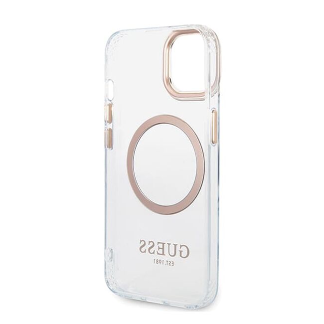 Husa premium pentru  iPhone 15 Plus compatibila MagSafe Guess Luxury Series - Ice