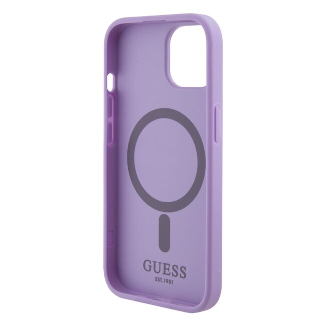 Husa premium pentru  iPhone 15 Plus compatibila MagSafe Guess Luxury Series - Mov