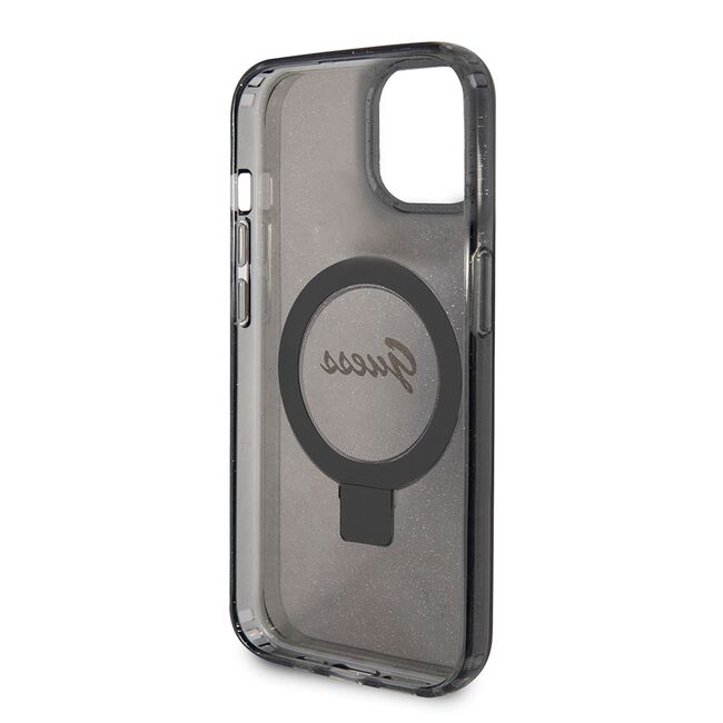 Husa premium pentru  iPhone 15 Plus compatibila MagSafe Guess Luxury Series - Negru darth vader