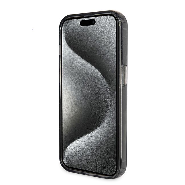Husa premium pentru  iPhone 15 Plus compatibila MagSafe Guess Luxury Series - Negru darth vader