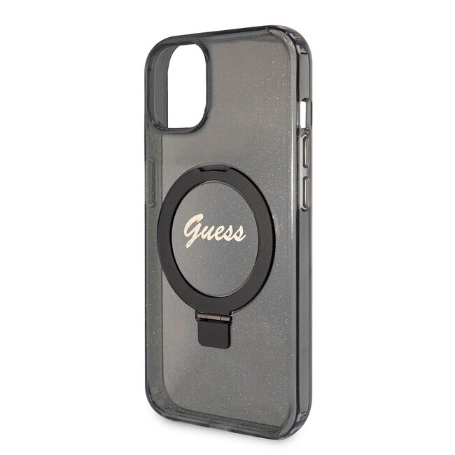 Husa premium pentru  iPhone 15 Plus compatibila MagSafe Guess Luxury Series - Negru darth vader